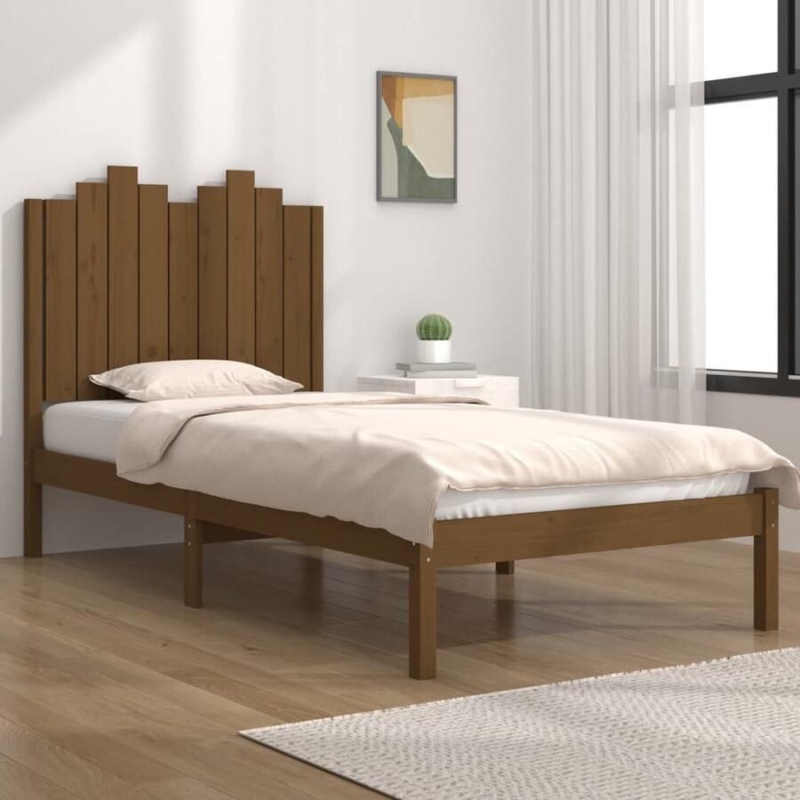 VidaXL Massief Grenenhouten Bedframe 100x200 cm Hout Bed Frame Grenenhout Bed Frame Honigbruin Bed Frame Tweepersoons Bed Frame King Size Bed Frame Boxspring Bed Frame