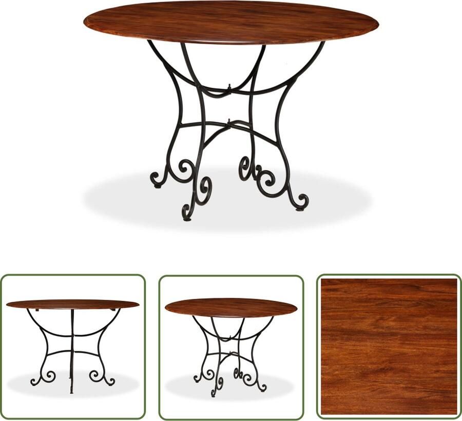 The Living Store Massief Acaciahouten Eetkamertafel 120 x 76 cm Honingbruine Afwerking Eetkamertafel Massief Hout Acaciatafel Ronde Tafel Salontafel