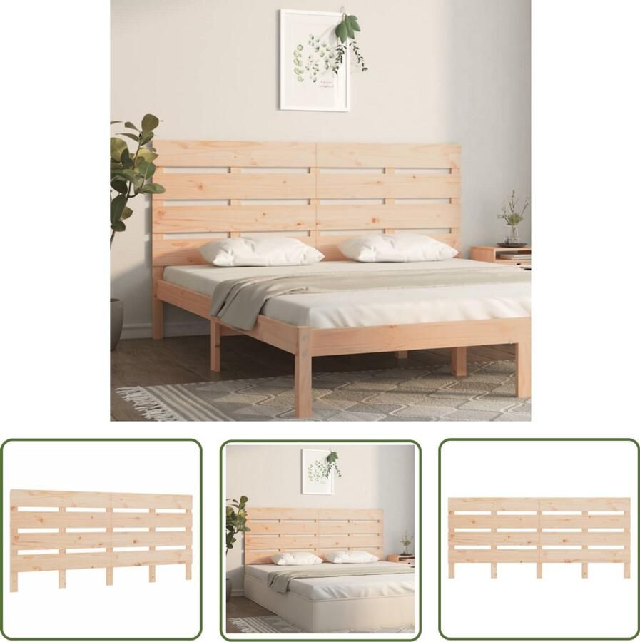 The Living Store Hoofdbord 180x3x80 cm massief grenenhout Hoofd Bord Massief Hout Grenenhout Hoofdbord Bed Bedroom Decor