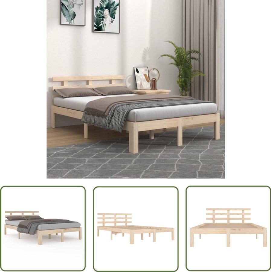 VidaXL Massief Houten Bedframe 180x200 cm Houten Bedframe Massief Grenenhout Bedframe Super King Bedframe 180x200 Design Bedframe Modern Bedframe Stabiele Bedframe