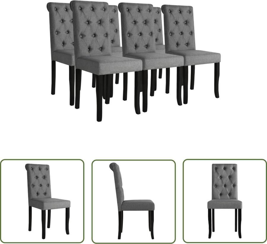 The Living Store Eetstoelen Massief Hout 42x52x96 cm donkergrijs Eetkamerstoelen Massieve Houten Stoelen Donkere Grijze Stoelen Luxe Stoelen Comfortabele Stoelen - Foto 2
