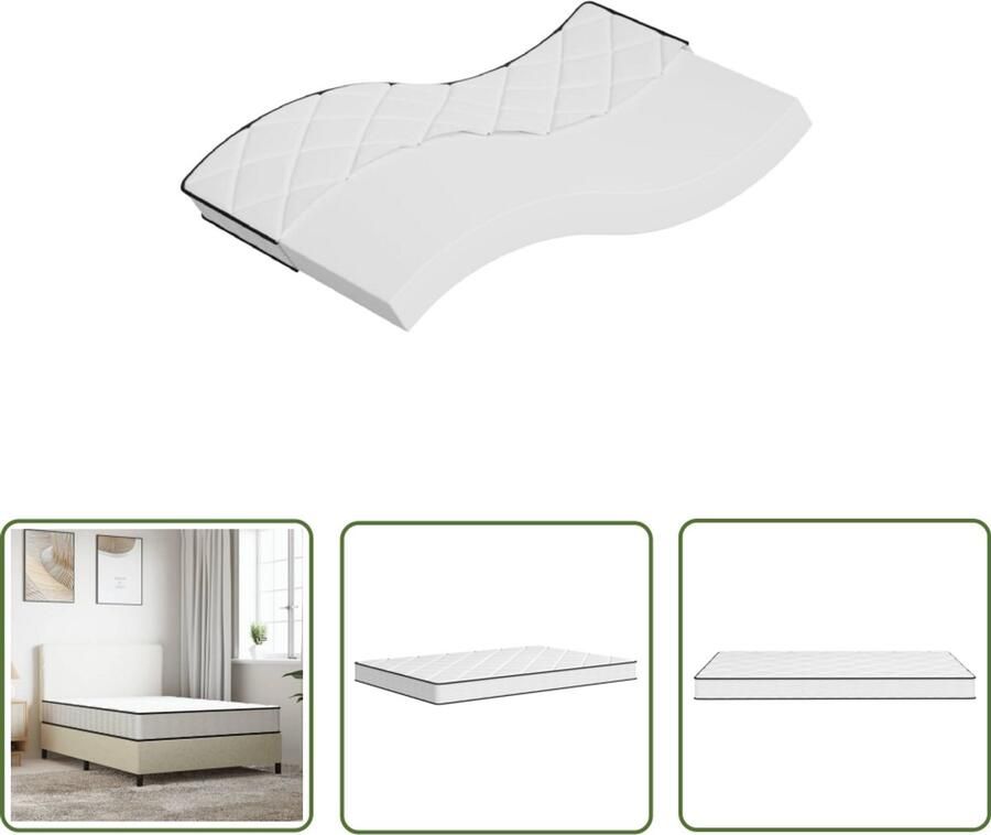 The Living Store Schuimmatras middelzacht 120x200 cm Schuimmatras Matras 120x200 Medium Hard Vezelvrij Matras Topper