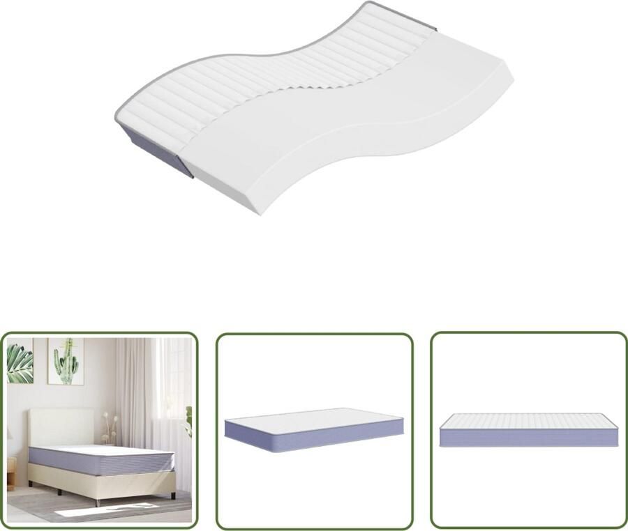 The Living Store Schuimmatras middelzacht 120x200 cm Schuimmatras Matras 120x200 Medium Hard Zwevende Bedden Topper