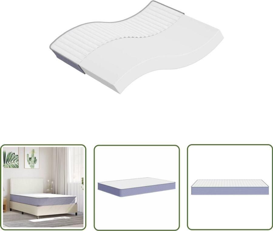 The Living Store Schuimmatras middelzacht 140x190 cm Schuimmatras Matras 140x190 Tweepersoons Matras Medium Hard Matras Vezelvrij Matras