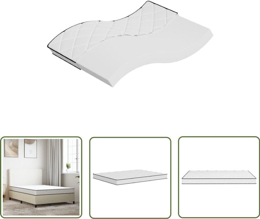The Living Store Schuimmatras middelzacht 140x200 cm Schuimmatras Matras 140x200 Medium Firm Vezelvrij Matras Slaapcomfort