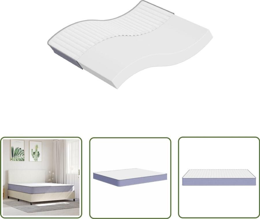 The Living Store Schuimmatras middelzacht 180x200 cm Schuimmatras Matras 180x200 Tweepersoons Matras Medium Hard Matras Vezelvrij Matras