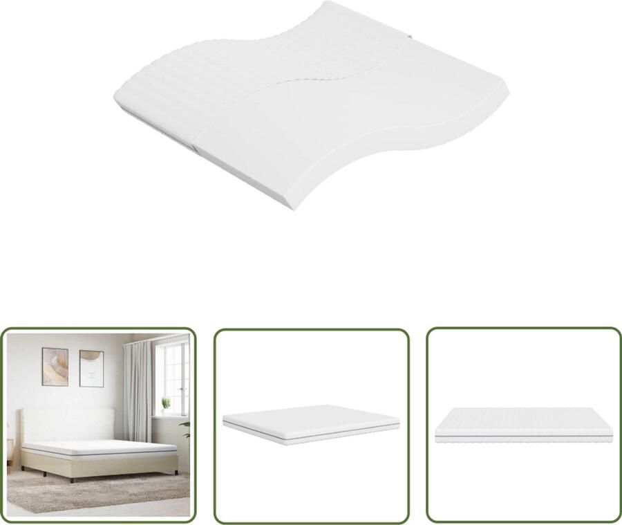 The Living Store Schuimmatras middelzacht 200x200 cm Schuimmatras Matras 200x200 Tweepersoons Matras Medium Hard Matras Zachte Matras