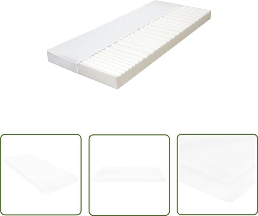 VidaXL Matras 7 Zone 10 cm PU-schuim 100x200 cm Bezoekersmatras Slaapcomfort Drukverlichting Zeven Zone Matras Pu Schuim Hotelmatras Extra Bed Tijdelijk Bed - Foto 2