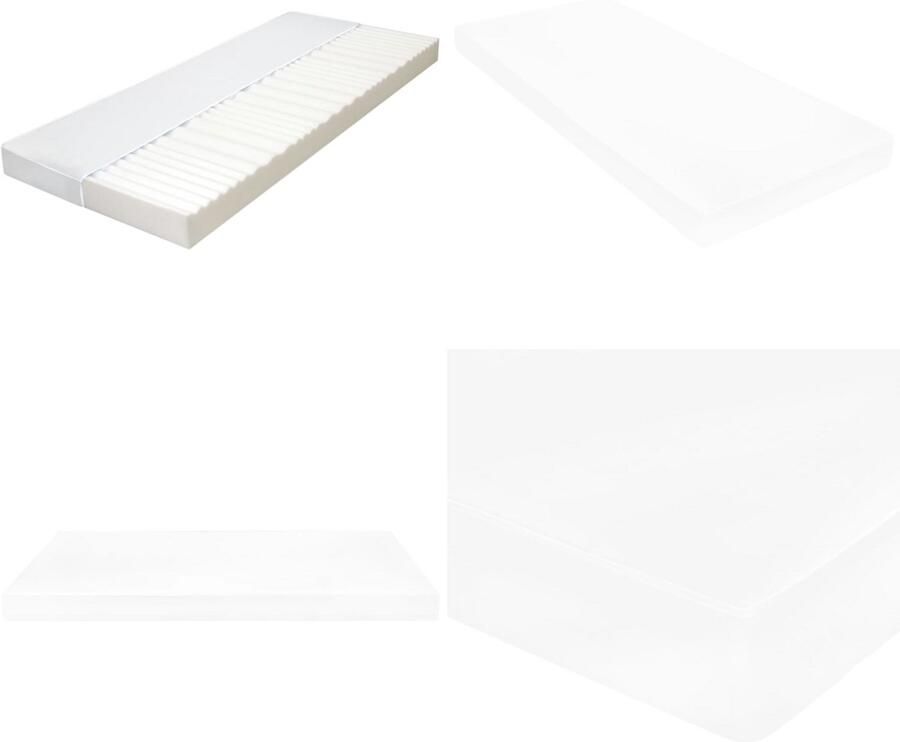 VidaXL Matras 7 Zone 10 cm PU-schuim H2 H3 90x200 cm Matras Matrassen Bedmatras Bedmatrasen