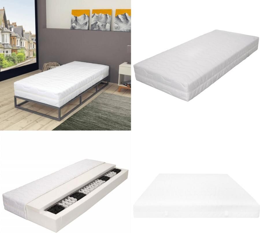 VidaXL Matras 7 Zone 20 cm pocketvering H3 120x200 cm Matras Matrassen Bedmatras Bedmatrasen