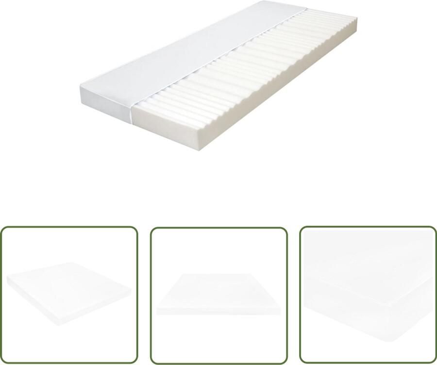 VidaXL Matras 7 Zone PU-schuim 160x200 cm H2 H3 Bezoekersmatras 7 Zone Matras Drukverlichting Pu Schuim Hotelmatras Tweepersoons Matras Boxspring Topper Anti Allergisch Matras - Foto 2
