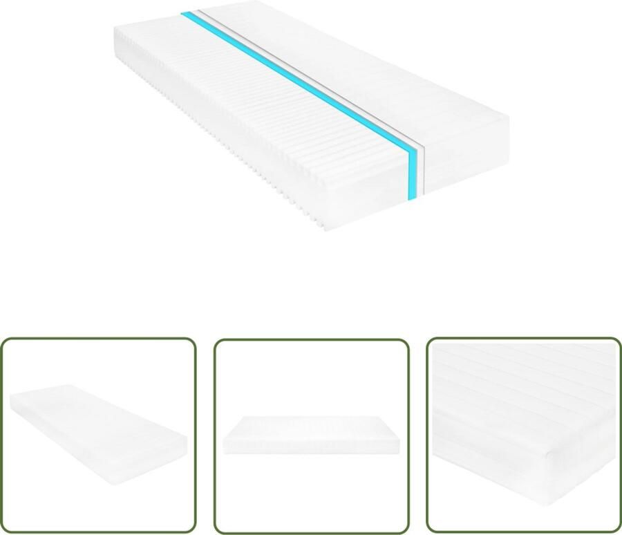 VidaXL Matras 7 Zone PU-schuim 90x200 cm H2 H3 Slaapcomfort Matras PU-schuim Drukverlichting Ergonomisch Matras Zeven Zone Matras Anti Allergische Matras Goedkope Matrassen