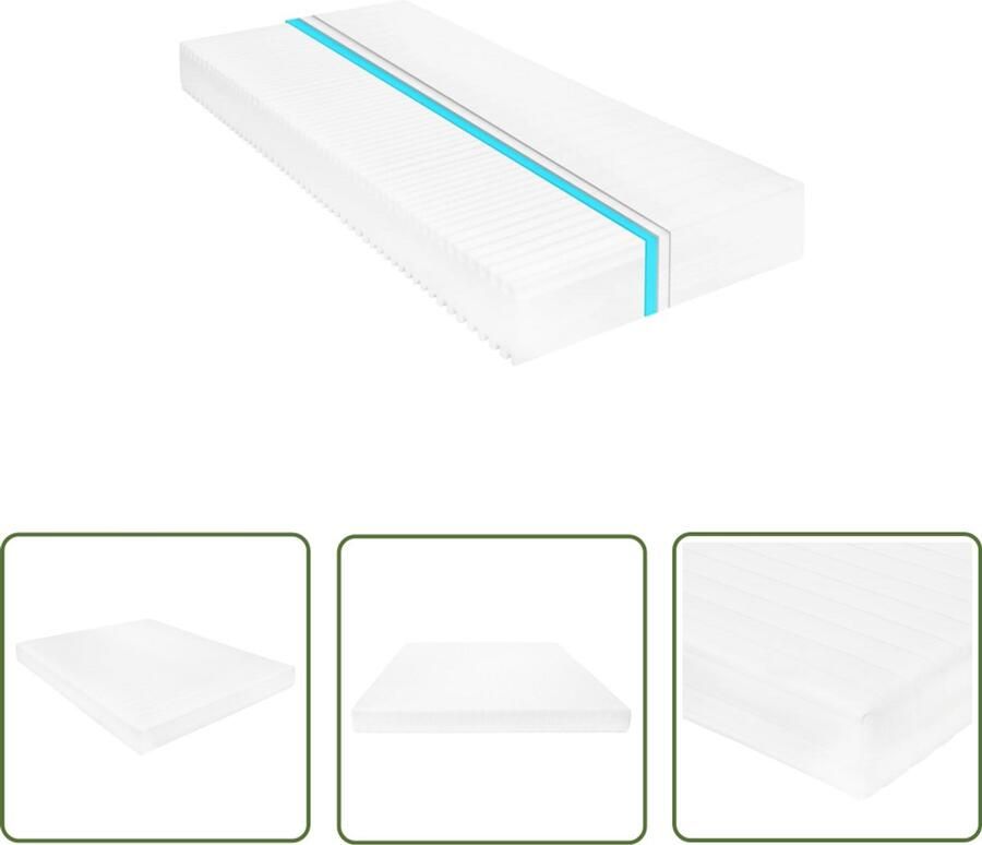 VidaXL Matras 7 Zone PU-schuim H2 H3 160x200 cm Matras Pu-schuim Zeven Zone Matras Drukverlichtende Matras Extra Zacht Matras King Size Matras Witte Matras