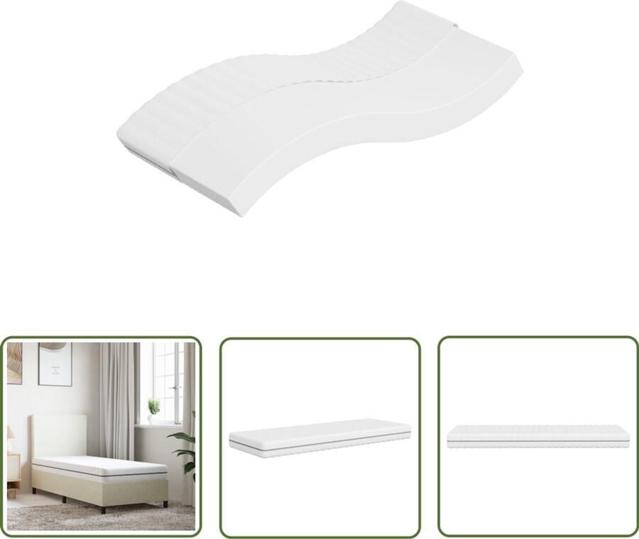 The Living Store Schuimmatras middelzacht 70x200 cm Schuimmatras Matras 70x200 Tweepersoonsmatras Medium Firm Matras Vezelvrij Matras