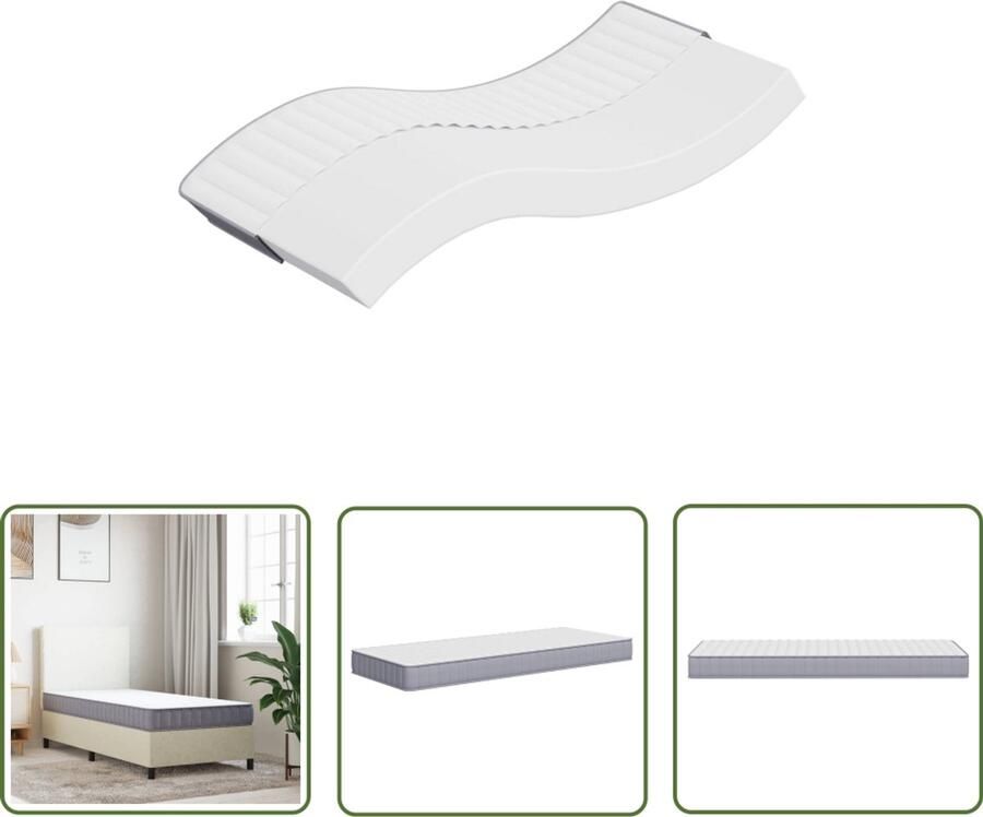 The Living Store Schuimmatras middelzacht 90x200 cm Schuimmatras Matras 90x200 Tweepersoonsmatras Medium Hard Geluidsisolerende Matras