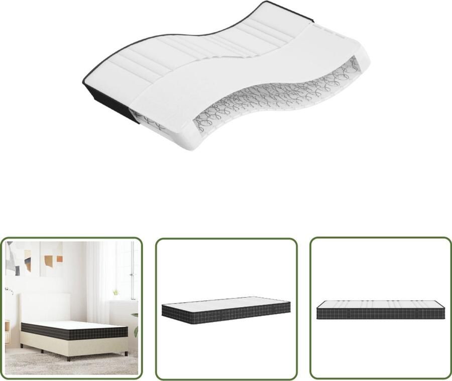 The Living Store Binnenveringmatras middelhard 100x200 cm Binnenveringmatras Binnenveringmatrassen Eenpersoonsmatras Eenpersoons Matras