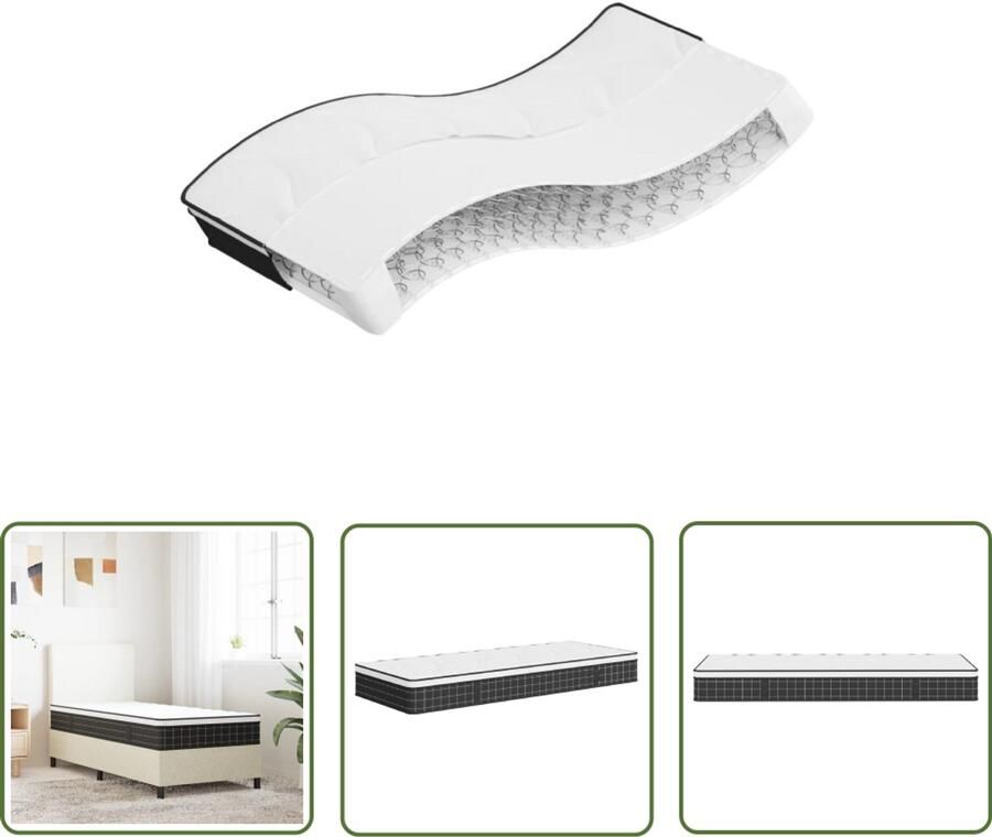 The Living Store Binnenveringmatras middelhard 70x200 cm Binnenveringmatras Binnenveringmatrassen Eenpersoonsmatras Eenpersoons Matras