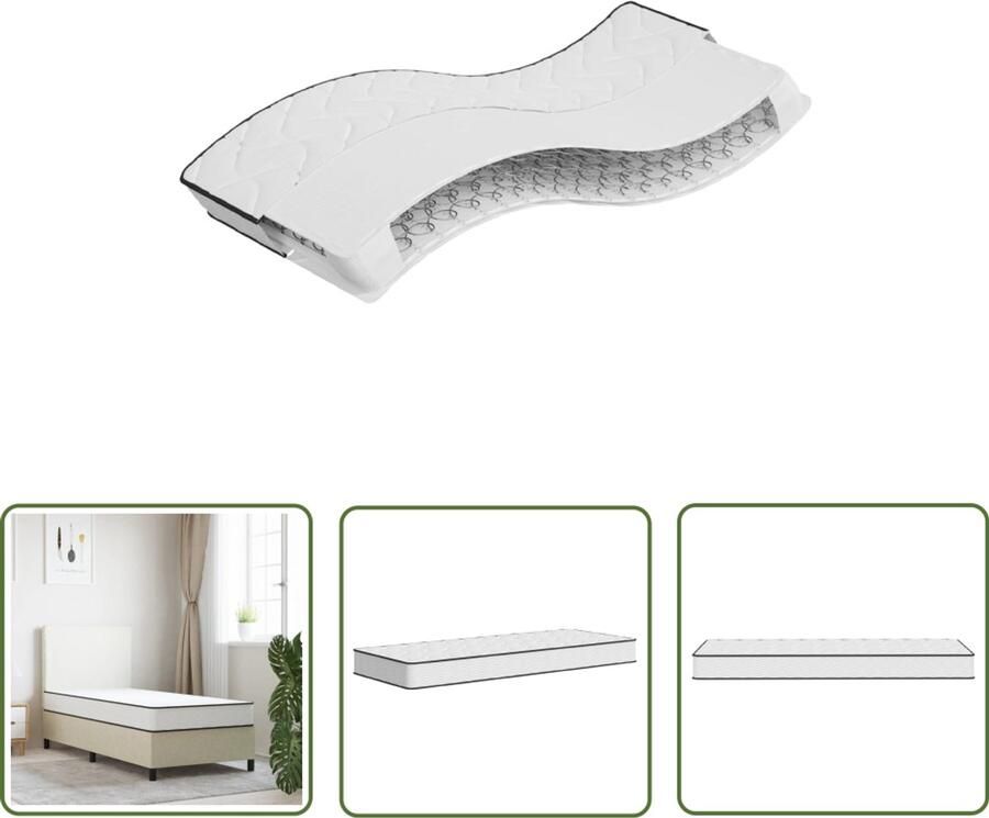 The Living Store Binnenveringmatras middelhard 90x200 cm Binnenveringmatras Binnenveringmatrassen Eenpersoonsmatras Eenpersoons Matras