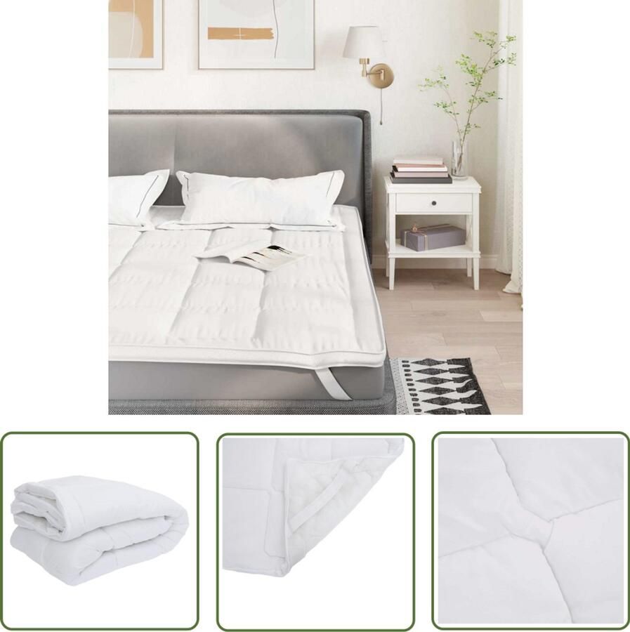 The Living Store Matrasbeschermer 120x200 cm wit Matrasbeschermer Matras Hoes Matras Cover Bedlinnen Slapen
