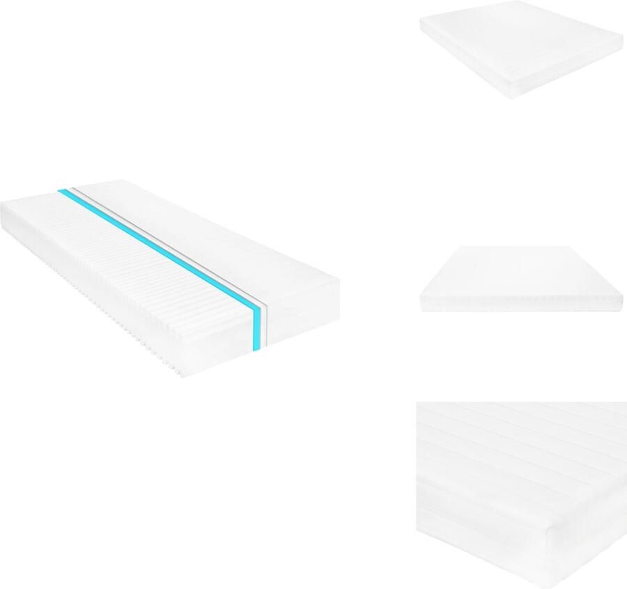 VidaXL 7 Zone PU-schuimtechnologie Matras 140x200x16 cm 7 Zone Drukverlichting Comfort op elk gebied Eenvoudig schoon te houden Matras