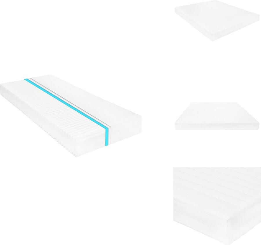 VidaXL 7 Zone PU-schuim Matras 180 x 200 x 16 cm D25 Drukverlichting Comfort op elk gebied Eenvoudig schoon te houden Matras