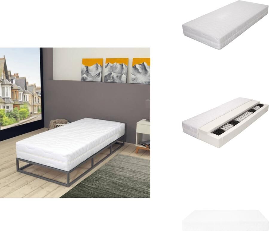 VidaXL 7 Zone Pocketvering Matras 140 x 200 x 20 cm Drukverlichting Comfort Eenvoudig schoon te houden Matras