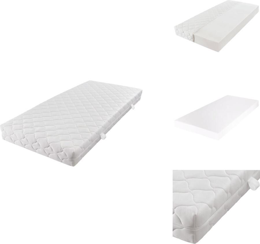 VidaXL Matras 200x120x17 cm Gewichtsverdeling Warmte-isolatie Verminder gewrichtspijn Verwijderbare hoes Polyester Matras