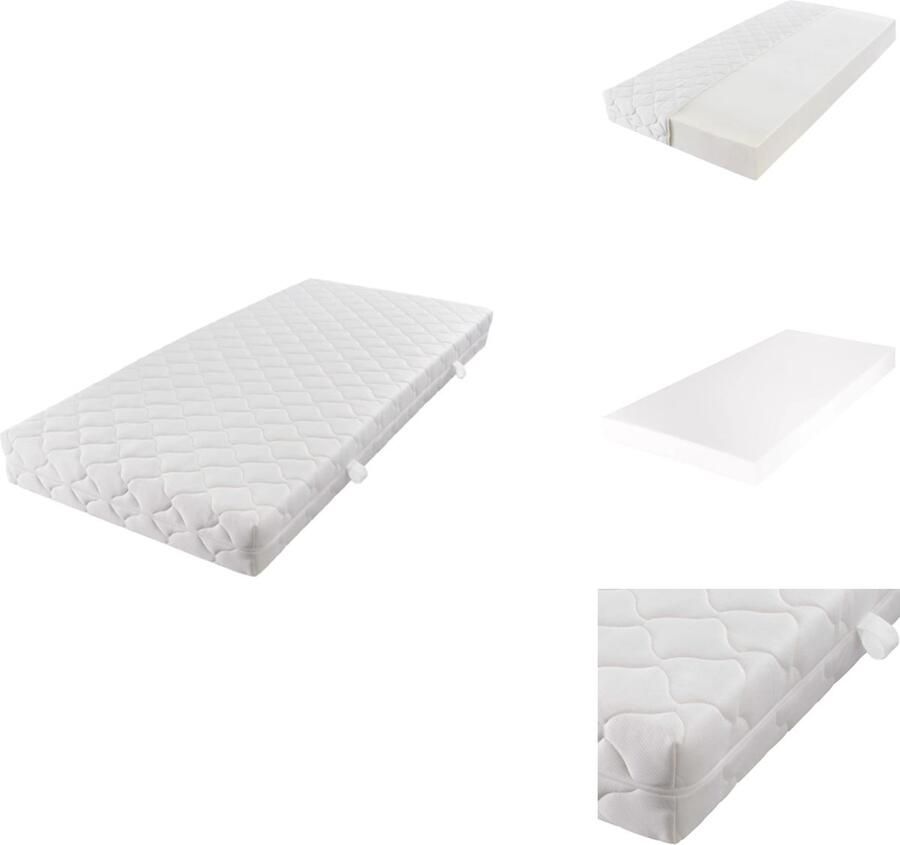 VidaXL Matras Matrassen Matras Met Hoes Matrassen Met Hoes Matras met een wasbare hoes 200x140x17 cm
