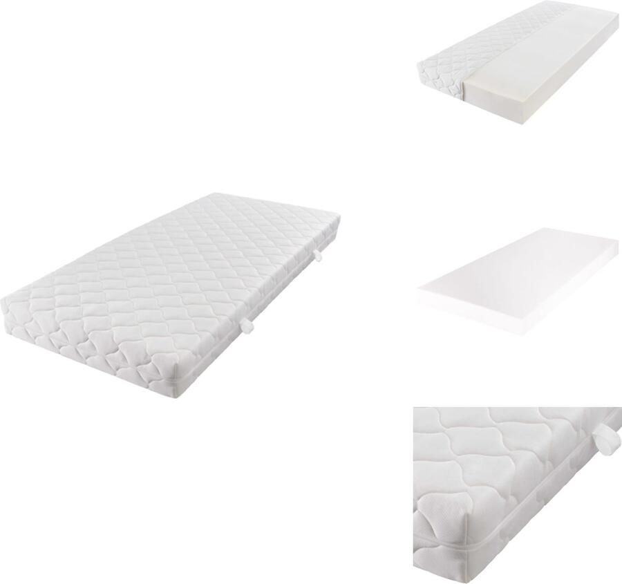 VidaXL Matras Matrassen Matras Met Hoes Matrassen Met Hoes Matras met een wasbare hoes 200x160x17 cm