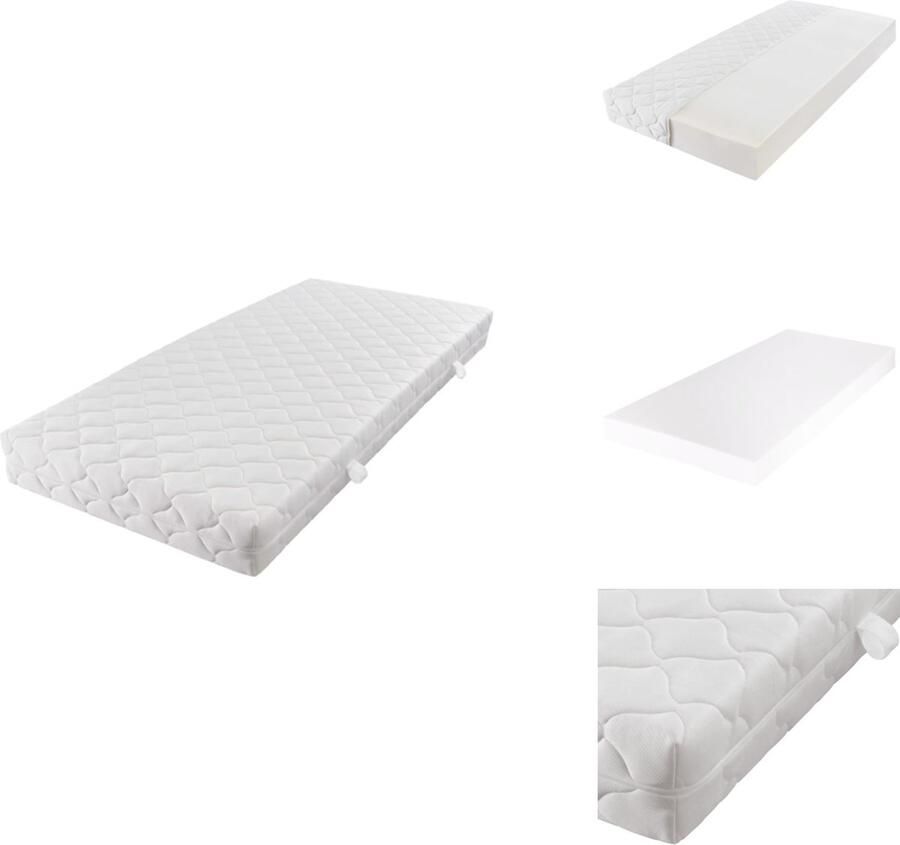 VidaXL Matras Matrassen Matras Met Hoes Matrassen Met Hoes Matras met een wasbare hoes 200x90x17 cm
