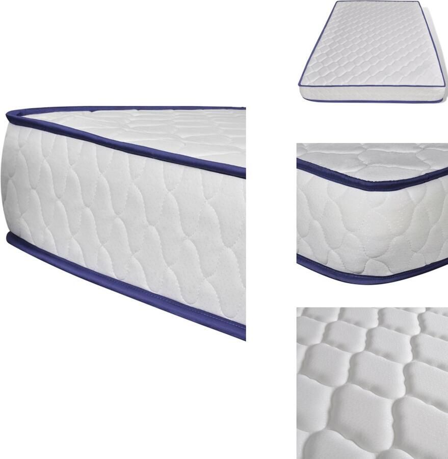 VidaXL Traagschuim Matras 200 x 120 cm 17 cm dik Viscositeit en dichtheid Wit 5 lagen Polyester Matras