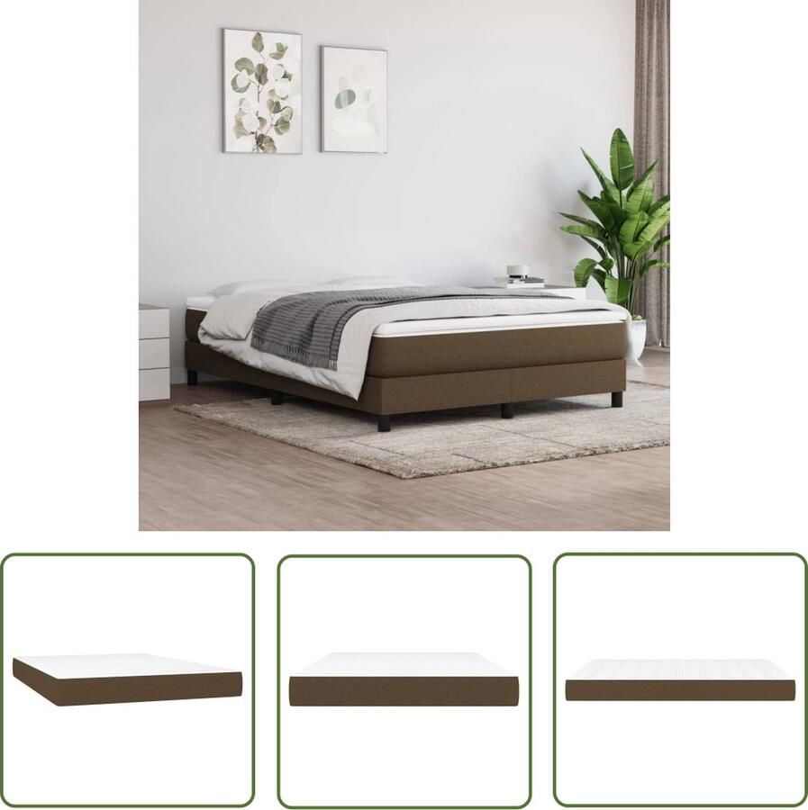 The Living Store Pocketveringmatras Normaal 140 x 190 x 20 cm Wit donkerbruin Pocketveringmatras Matras Slaapcomfort Goede Nachtrust Veermatras