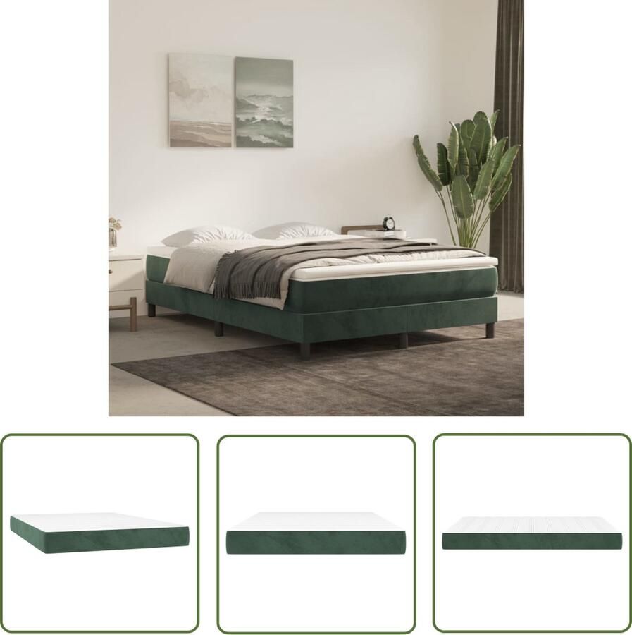 The Living Store Pocketveringmatras Luxe Pocketveren 140x200x20 cm Zacht fluweel Pocketveringmatras Matras Fluweel Matras Velvet Matras Tweepersoons Matras