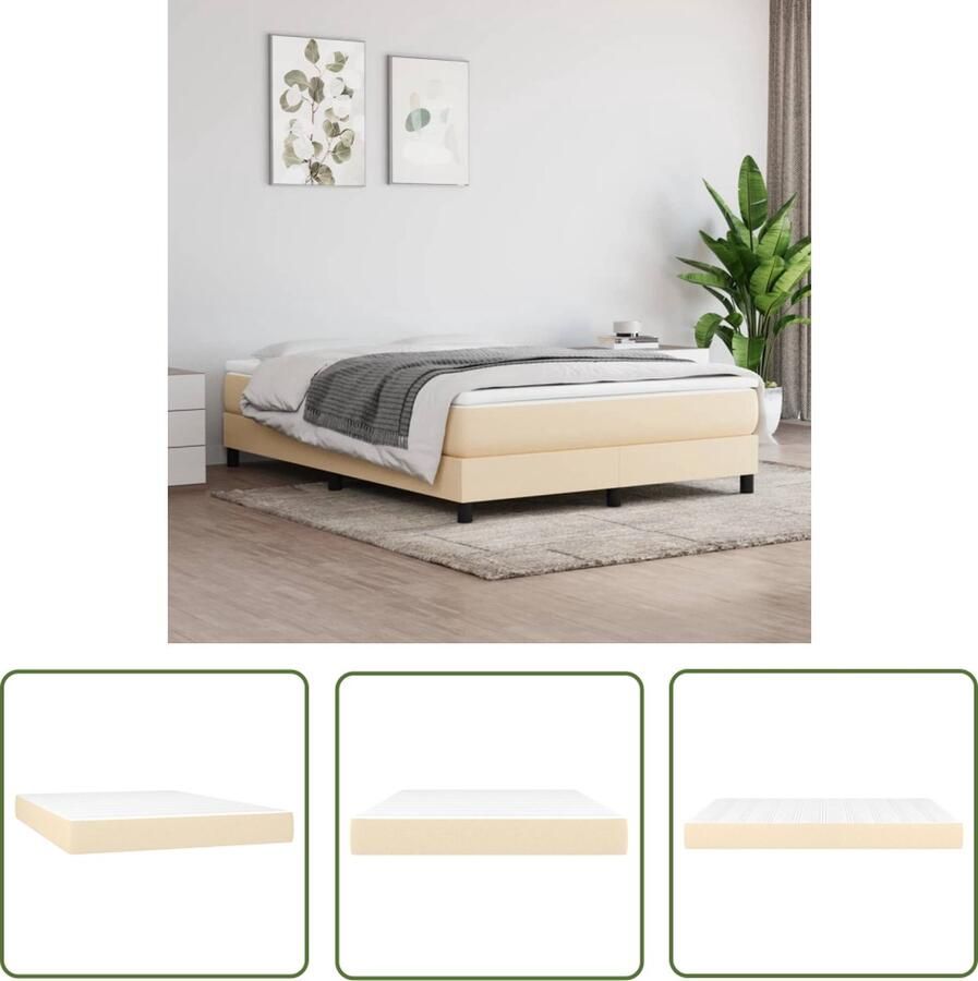 The Living Store Pocketveringmatras Comfortabel en duurzaam Middelharde ondersteuning 140 x 200 x 20 cm (B x L x H) Pocketveringmatras Matras Slaapcomfort Middenhard Creme Kleur