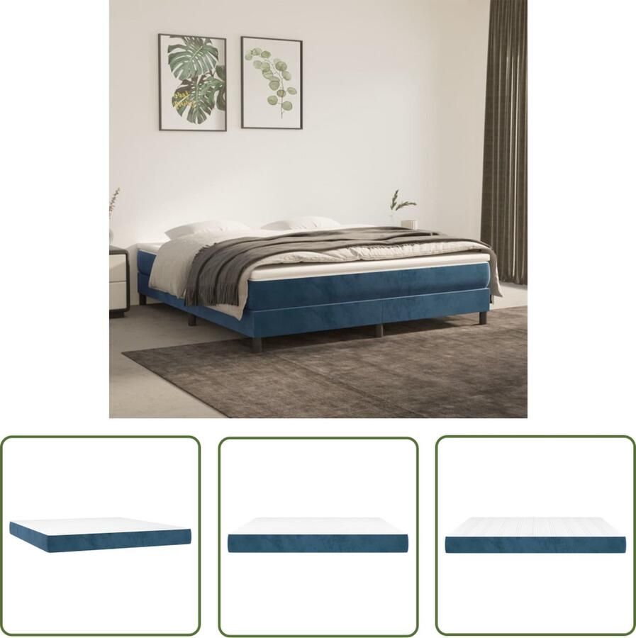 The Living Store Pocketveringmatras Comfort Sleep Matras 160 x 200 x 20 cm Zacht fluweel Pocketveringmatras Matras Fluweel Matras Velvet Matras Boxspring Matras
