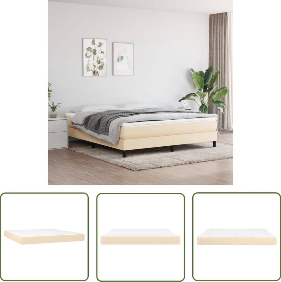 The Living Store Pocketveringmatras Comfort matras 160 x 200 x 20 cm wit en crème Pocketveringmatras Matras Slaapadvies Droomnachtrust Comfortmatras