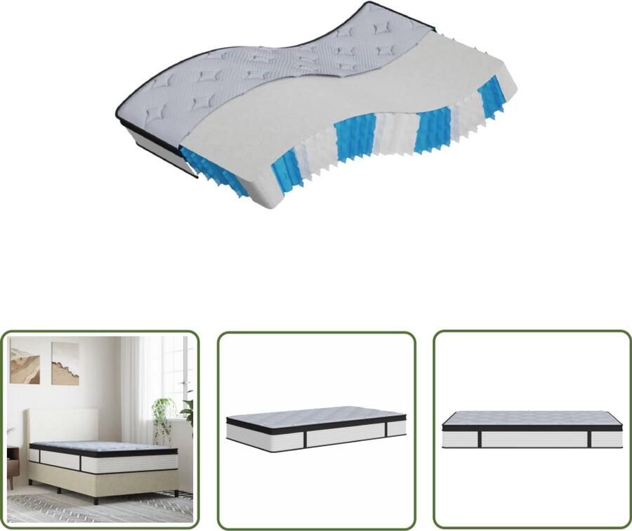 The Living Store Pocketveringmatras middelhard 100x200 cm Pocketveringmatras Pocketveringmatrassen Matras Pocketvering Matras Pocketveren