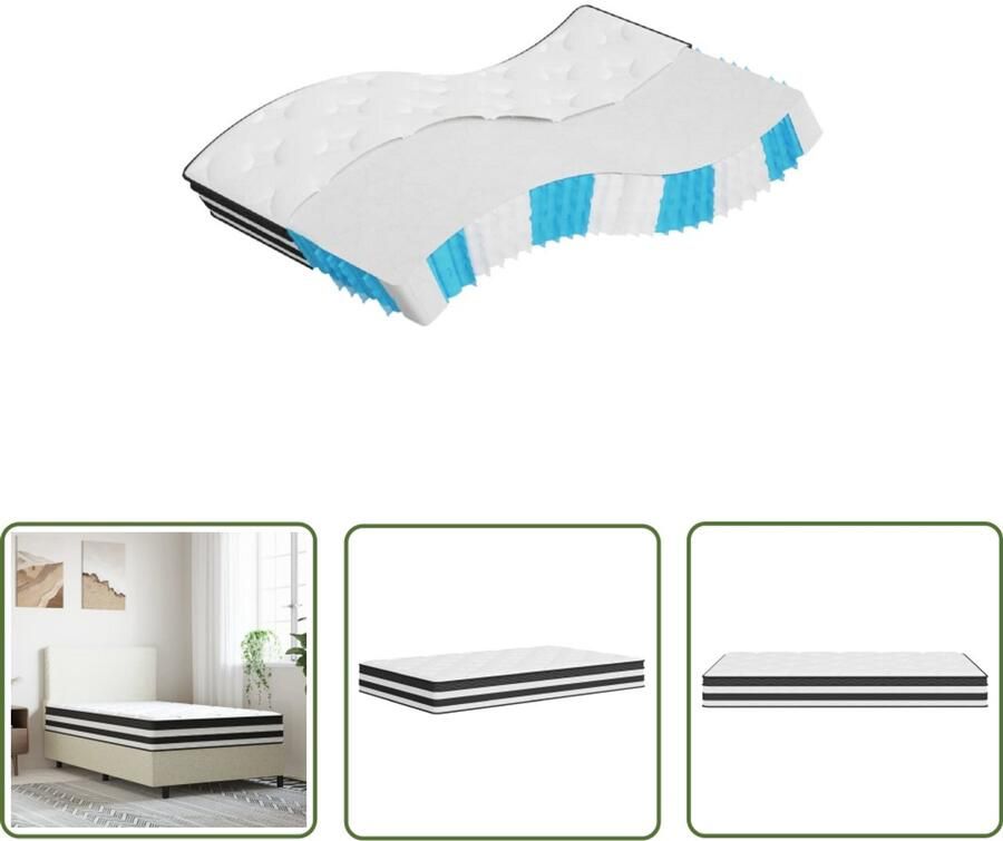 The Living Store Pocketveringmatras middelhard 100x200 cm Pocketveringmatras Pocketveringmatrassen Matras Pocketvering Matras Pocketveren