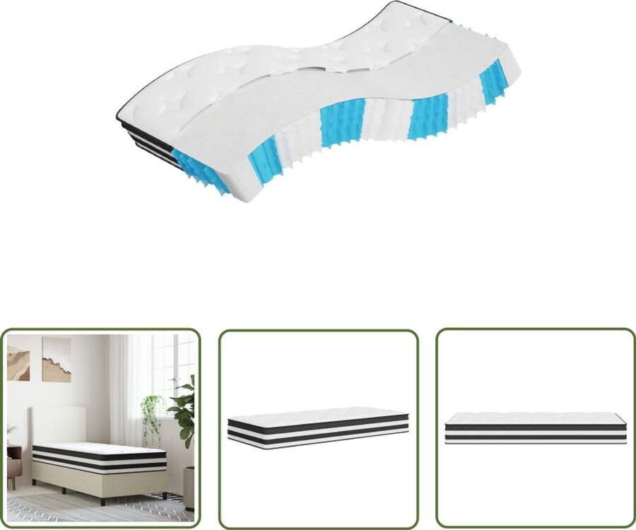 The Living Store Pocketveringmatras middelhard 90x200 cm Pocketveringmatras Pocketveringmatrassen Matras Pocketvering Matras Pocketveren