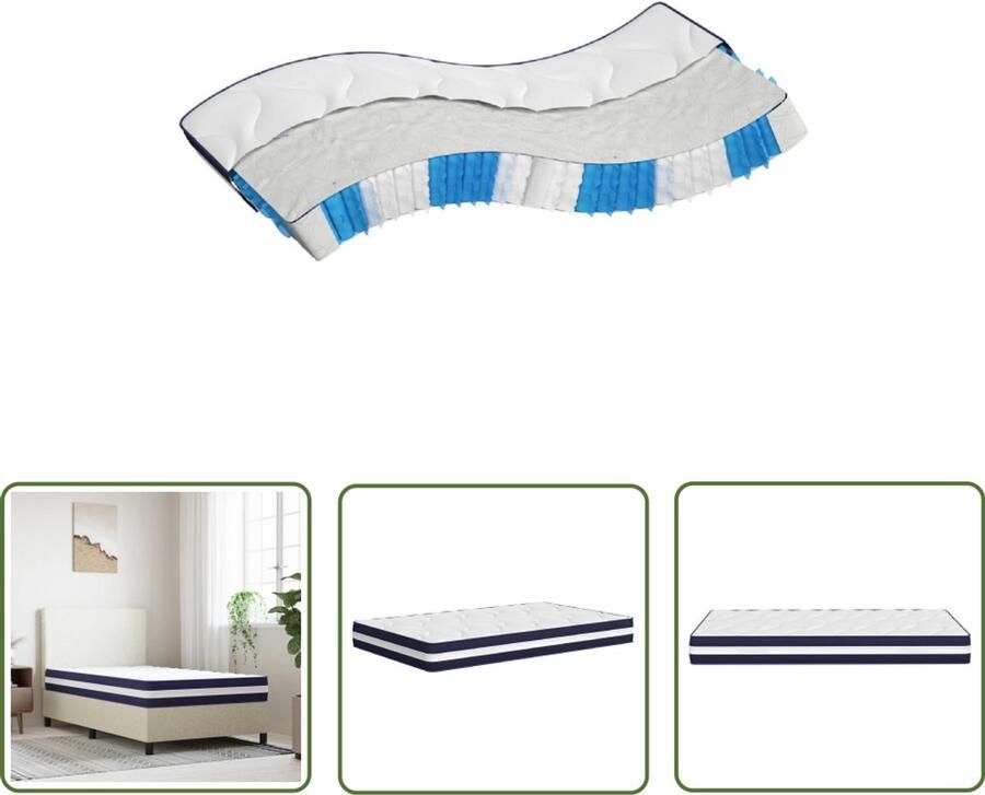 The Living Store Pocketveringmatras middelhard-hard 100x200 cm Pocketveringmatras Pocketveringmatrassen Matras Pocketvering Matras Pocketveren