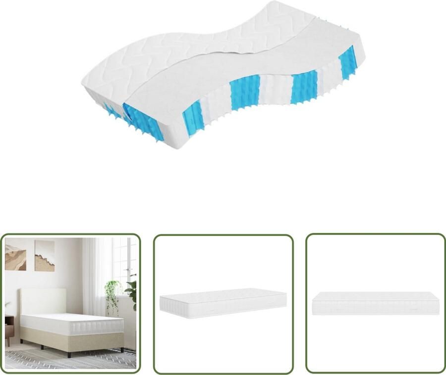 The Living Store Pocketveringmatras middelhard-hard 100x200 cm Pocketveringmatras Pocketveringmatrassen Matras Pocketvering Matras Pocketveren