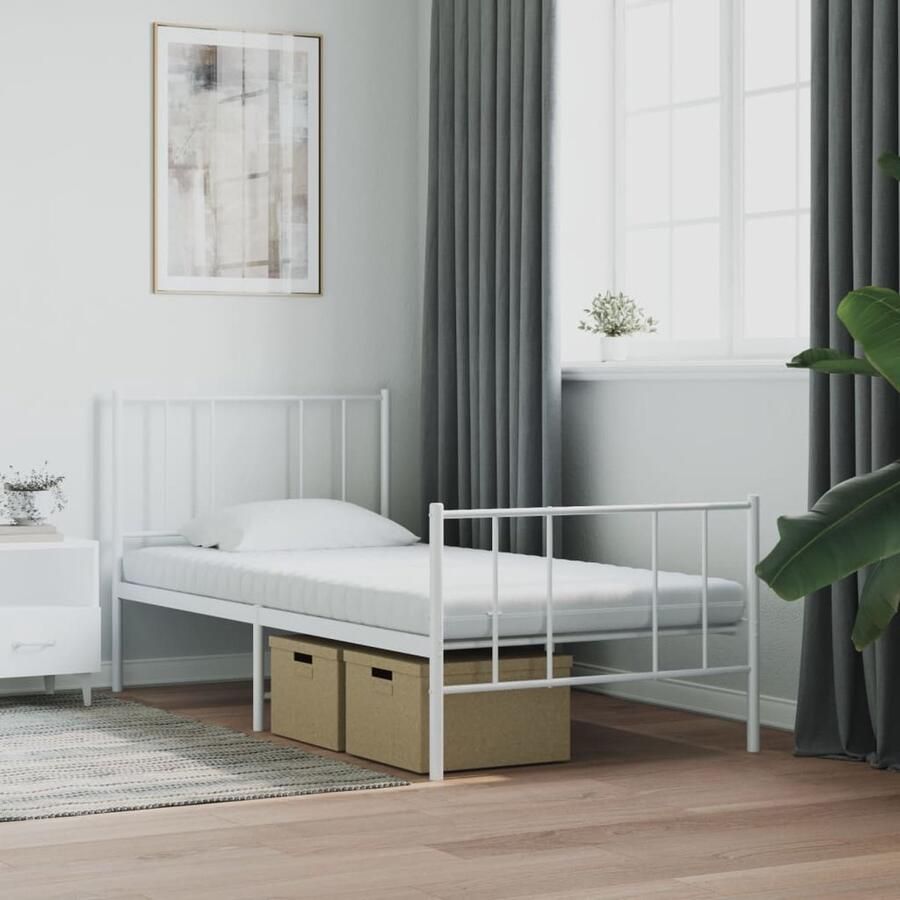 The Living Store Schuimmatras 7-Zone 100 x 200 x 10 cm Zachte en comfortabele 24D PU-schuim vulling Wit Schuimmatras Matras 7 Zone Matras Één Persoons Bed Witte Matras - Foto 2