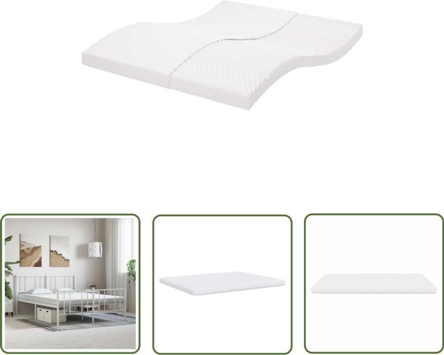 The Living Store Schuimmatras 7 zones hardheid 20 ILD 200x210 cm wit Schuimmatras Matras 7 Zone Matras Pocketvering Matras Boxspring Matras