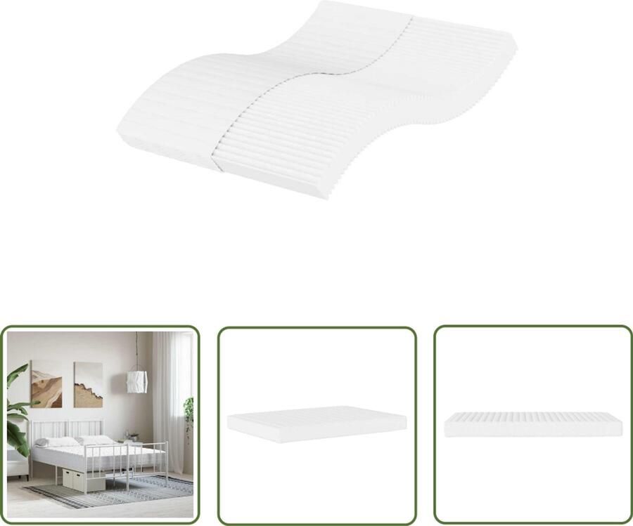 The Living Store Schuimmatras hardheid H2 H3 120x210 cm wit Schuimmatras Matras Topper Slapen Nachtrust