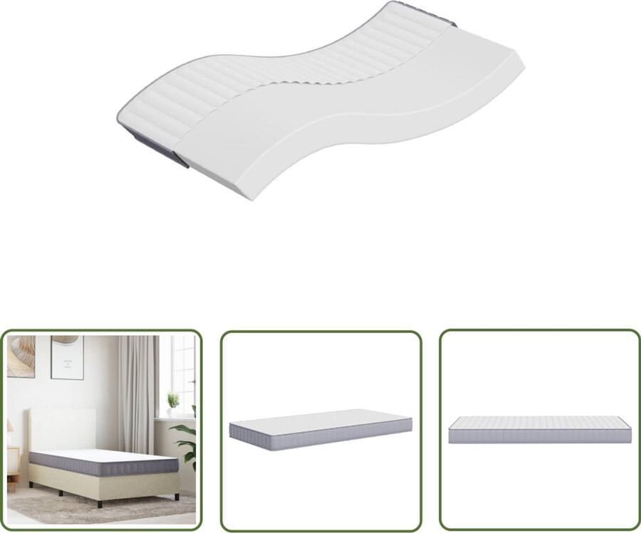 The Living Store Schuimmatras middelzacht 120x200 cm Schuimmatras Schuimmatrassen Tweepersoonsmatras Foam Matras