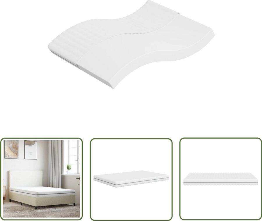 The Living Store Schuimmatras middelzacht 140x190 cm Schuimmatras Schuimmatrassen Tweepersoonsmatras Foam Matras