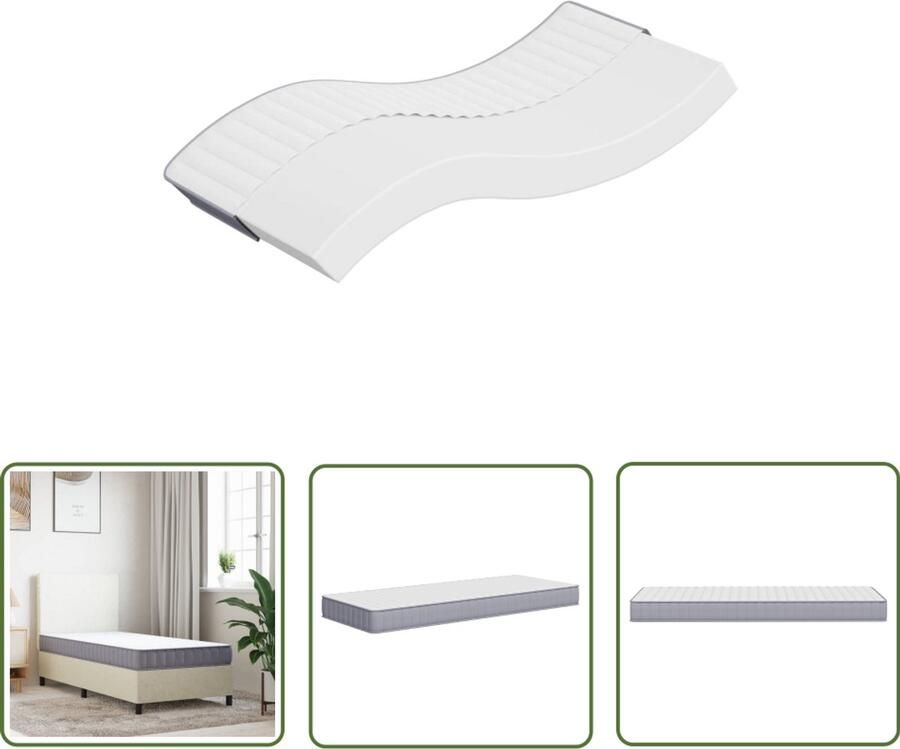 VidaXL Schuimmatras middelzacht 90x190 cm Single Size Schuimmatras Matras Één Persoonsmatras Tweepersoonsmatras Medium Hard