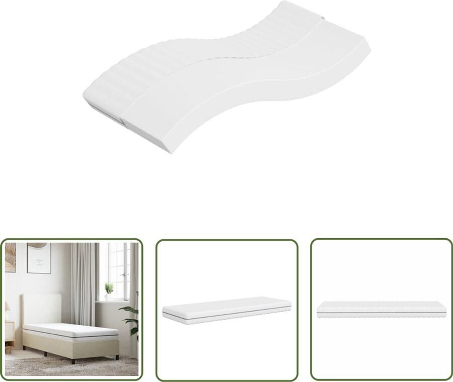 The Living Store Schuimmatras middelzacht 90x190 cm Single Size Schuimmatras Schuimmatrassen Eenpersoonsmatras Foam Matras