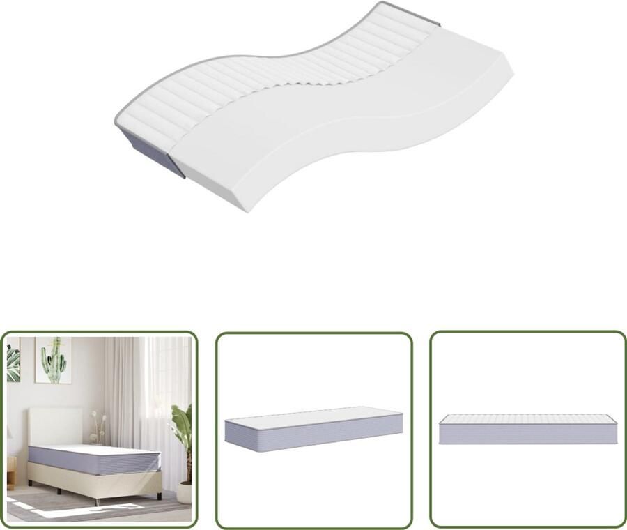 The Living Store Schuimmatras middelzacht 90x200 cm Schuimmatras Schuimmatrassen Eenpersoonsmatras Foam Matras