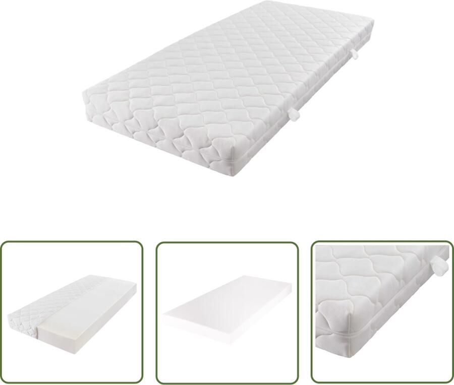 The Living Store Matras met een wasbare hoes 200x160x17 cm Slaapcomfort Matras Tweepersoonsbed Antiallergisch Matras Drukverlagende Matras
